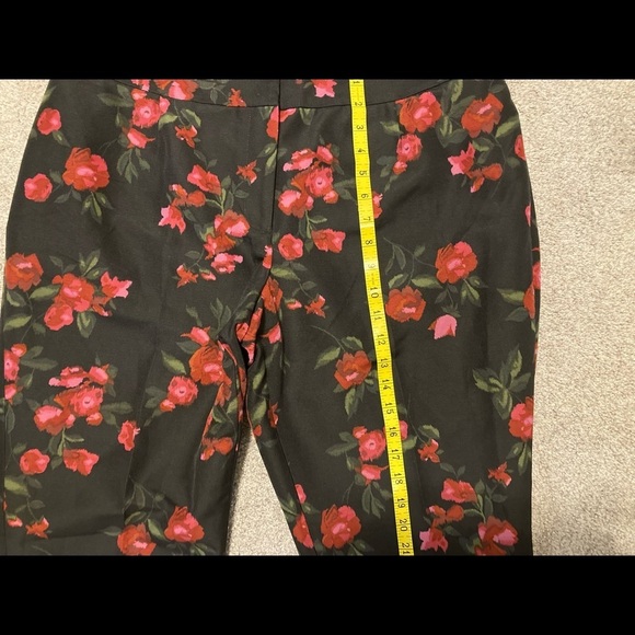 Talbots Heritage Rose Print Silk Ankle Pants 16 WP - Picture 12 of 13